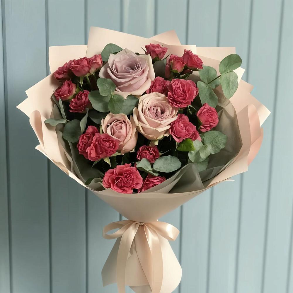 Букет цветов из: Гвоздики и Розы в Большой Ижоре