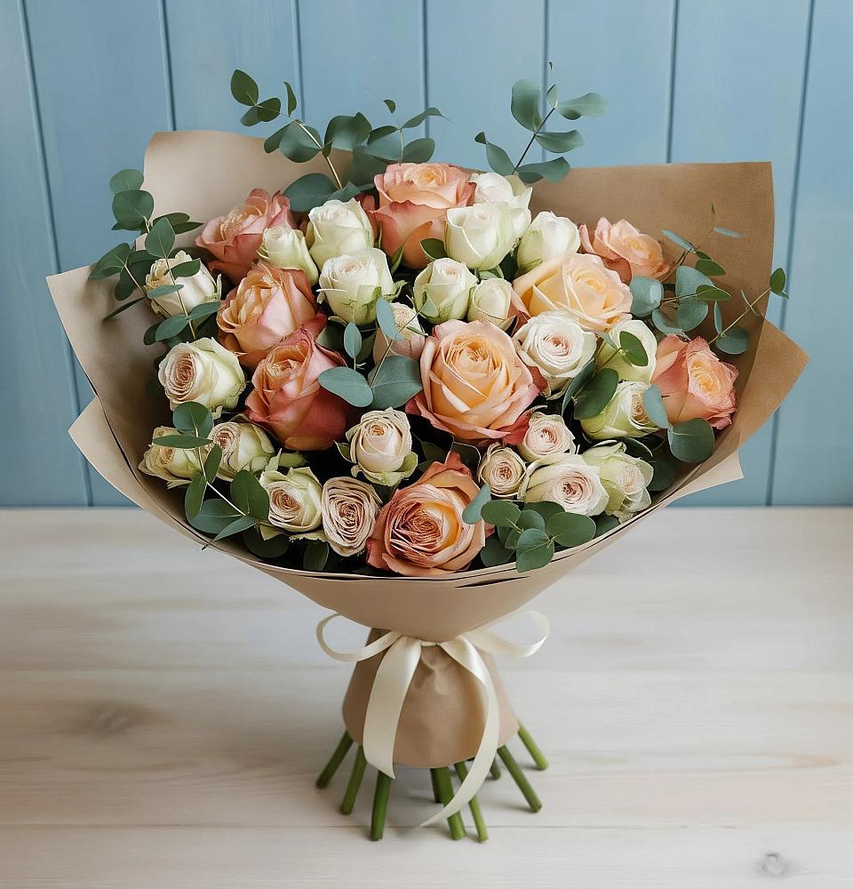 Букет цветов из: Альстромерии и Розы в Большой Ижоре