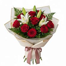 Букет цветов из:  Лилии и Розы в Большой Ижоре