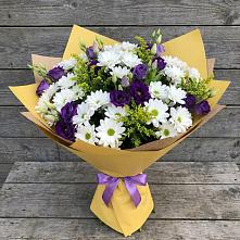 Букет цветов из:  Ирисы, Хризантемы и Ромашки в Большой Ижоре