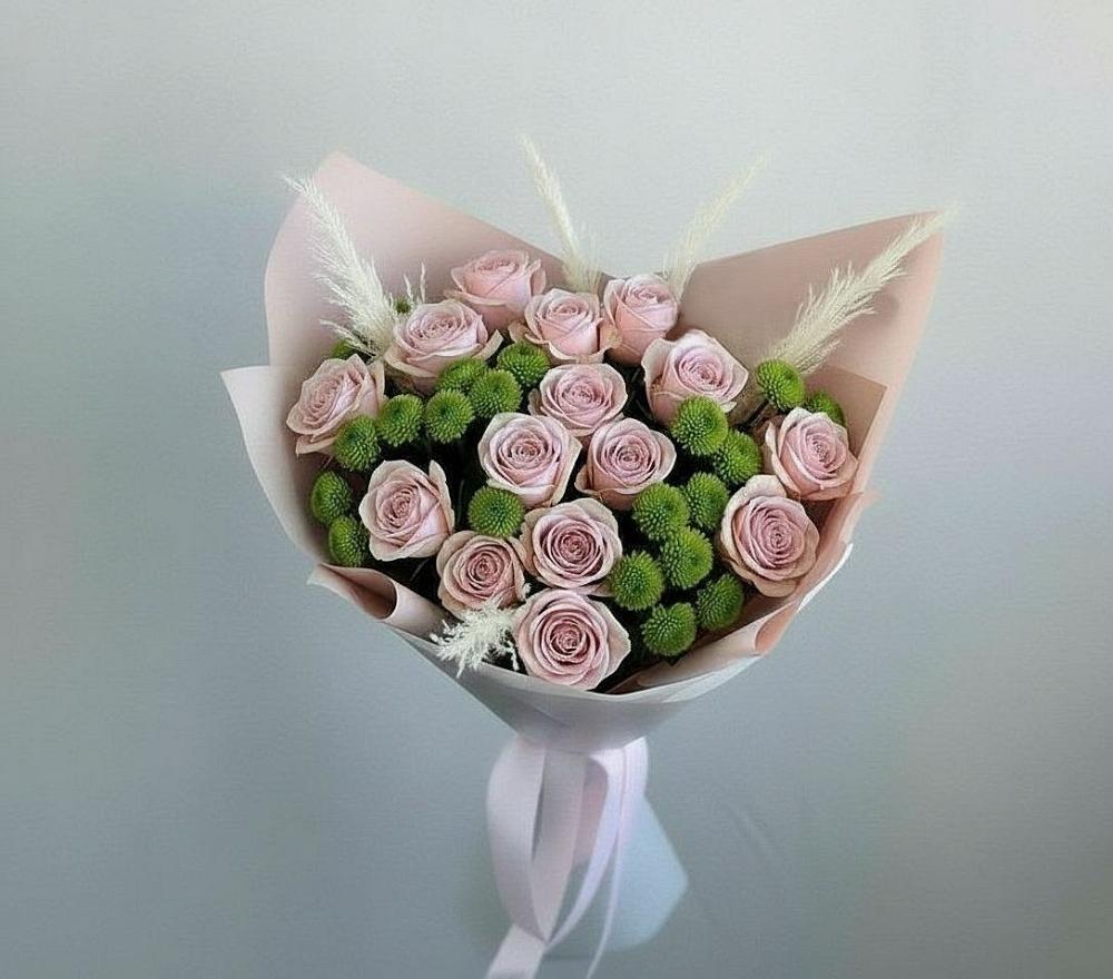 Букет цветов из: Розы и Хризантемы в Большой Ижоре