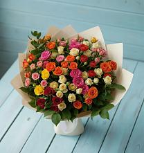 Букет Микс из разноцветных кустовых роз #REPLACE_PRED# Большой Ижоре