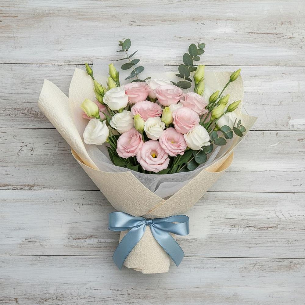 Букет цветов из: Лизиантусы в Большой Ижоре