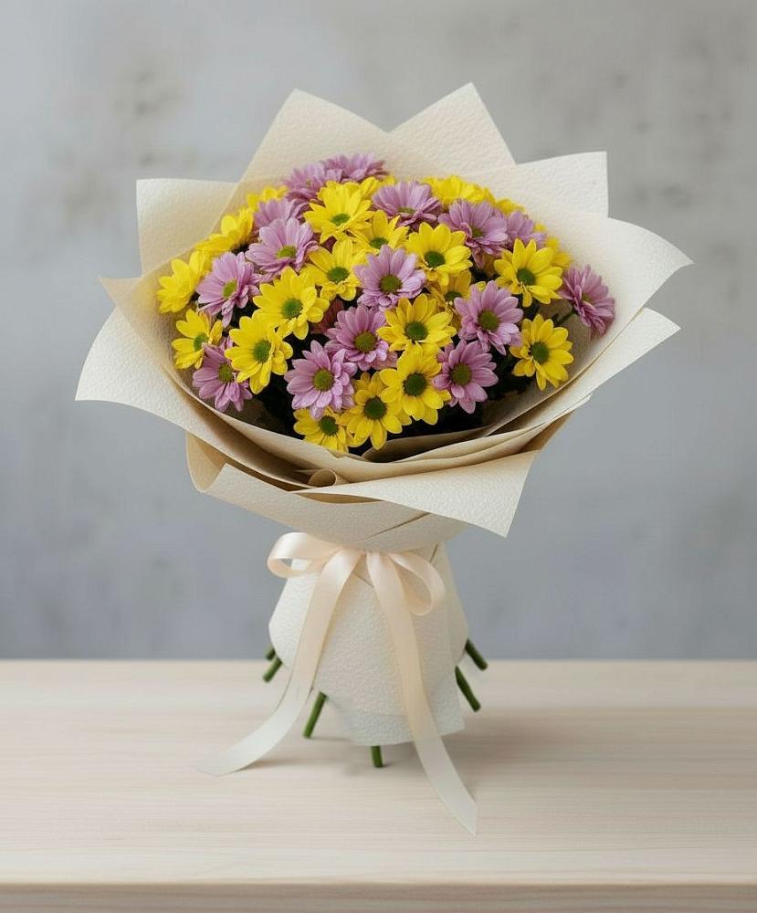 Букет цветов из: Хризантемы в Большой Ижоре